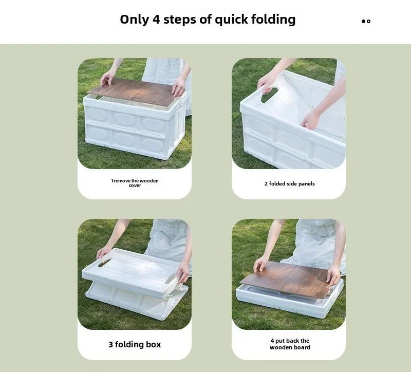 Multifunctional Portable 35L Camping Storage Box With Handle Outdoor Foldable Picnic Storage Box Camping Home Luggage Box