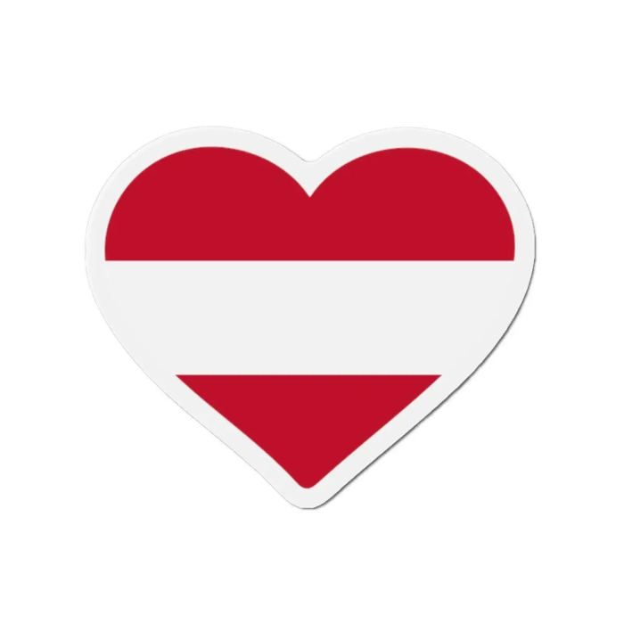 Aimant Coeur Drapeau Autriche - Multicolore - 9 cm - 50 pièces - Résine synthétique - Mixte