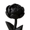 3D Printed Flower Figurine, Small Black Peony Tabletop Ornament for Office Executive Desk, Living Room, Bedroom Shelf Decor