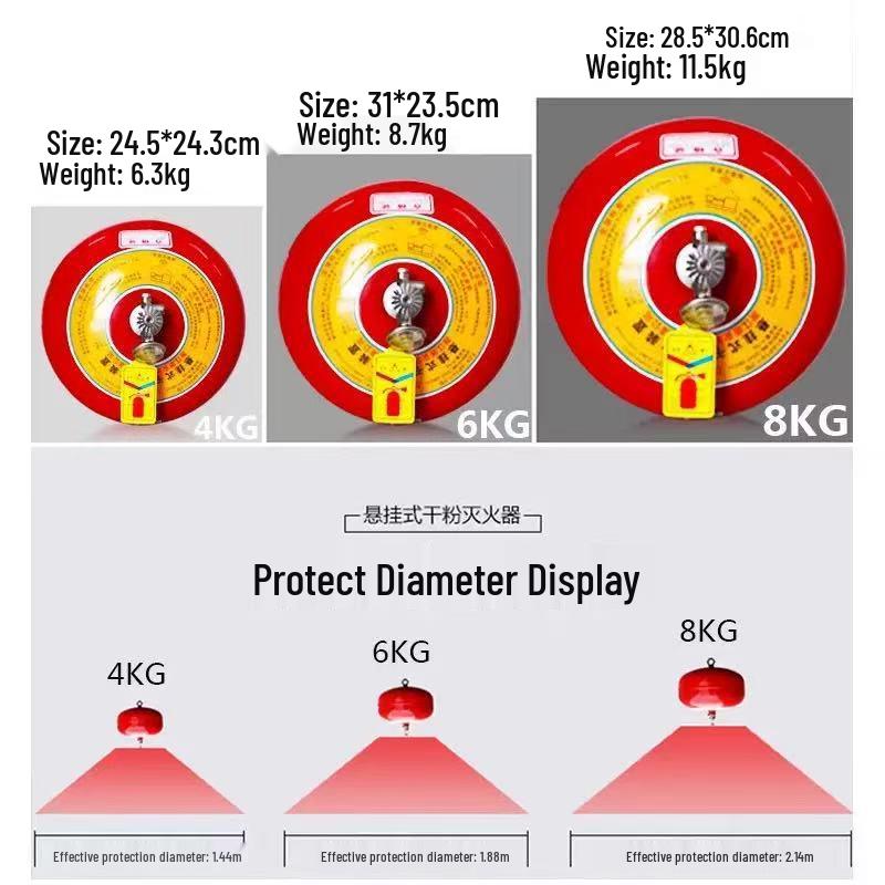 Automatische Feuerlöscherball - 4kg/6kg/8kg, 68° Temperaturgesteuert