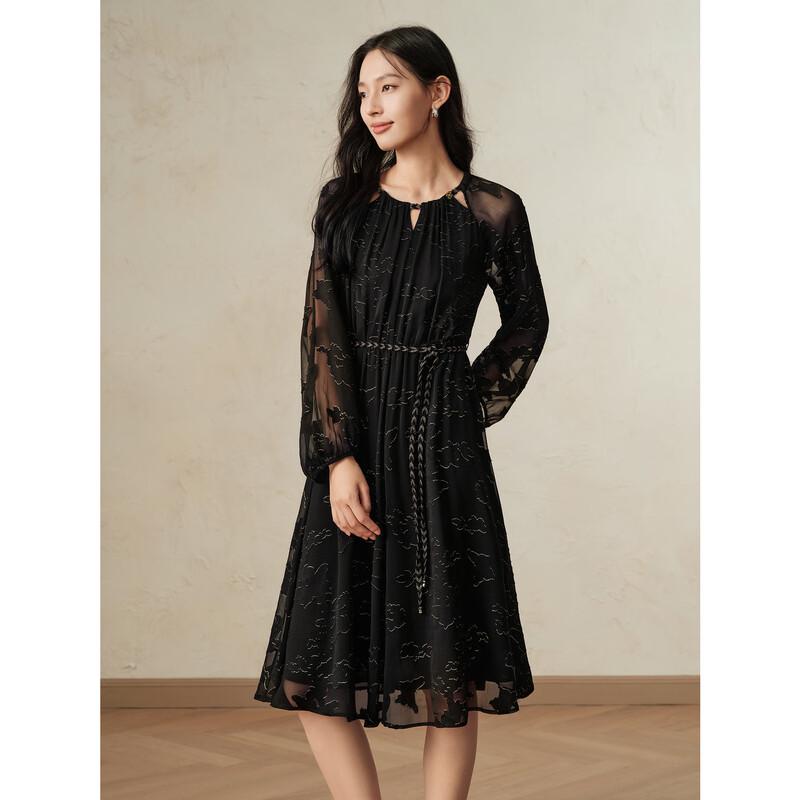 JUZI ANNACAU French Elegant Bright Silk Floral Midi Dress