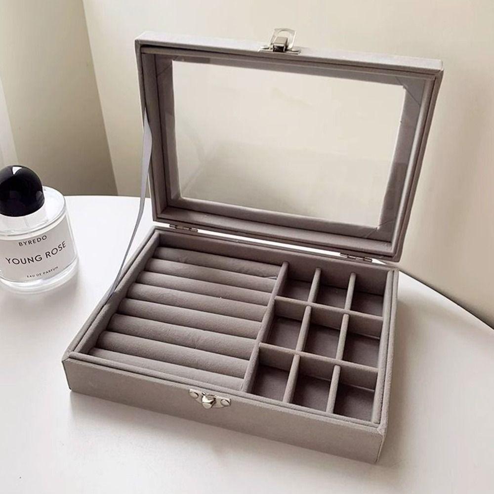 Porte-bague Organisateur de bijoux Boîte d'exposition de bijoux transparente Boîte de rangement pour bijoux Rangement de voyage