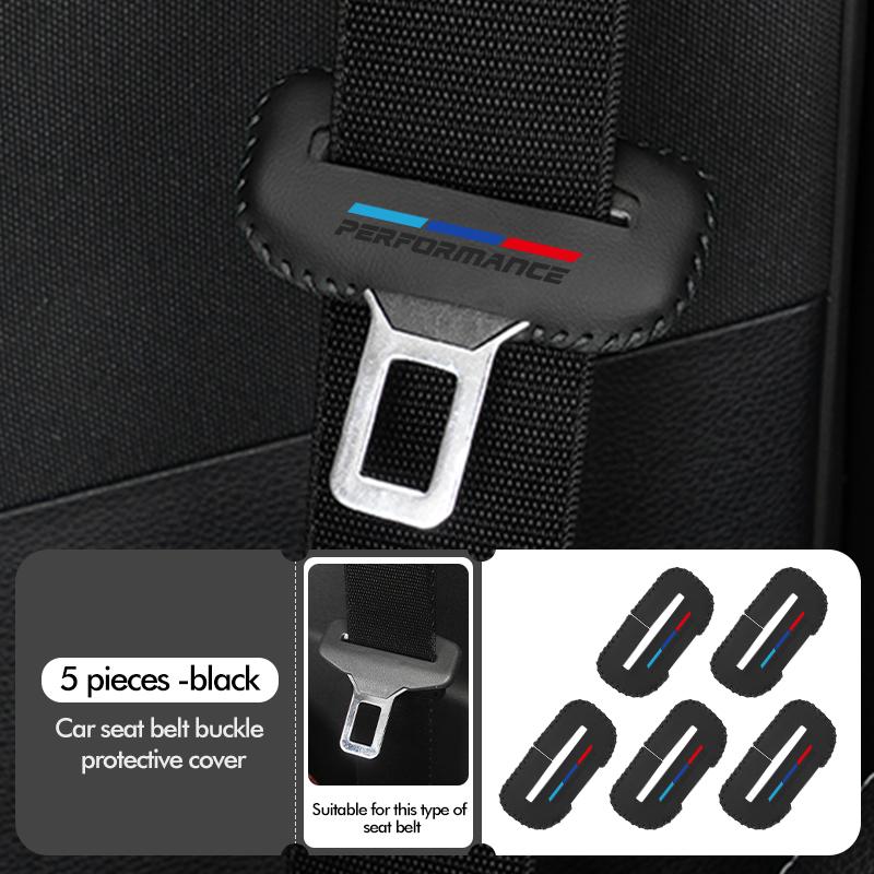 For BMW 1/2pcs Car Seat Belt Buckle Cover Leather Protector Anti-collision Case Accessories Performance E91 X5 E70 F11 E30 F31 E1