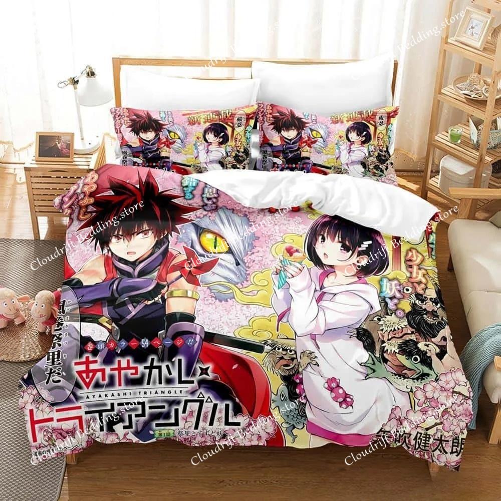 Fashion 3d Print Anime Ayakashi Triangle Bedding Set Single Twin Full Queen King Size Bed Set Adult Kid Bedroom Duvet Cover Sets