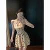 Bow Strap Backless Polka Dot Neck Dress Summer New Sweet and Spicy Waist and Thin Temperament a Word Short Skirt