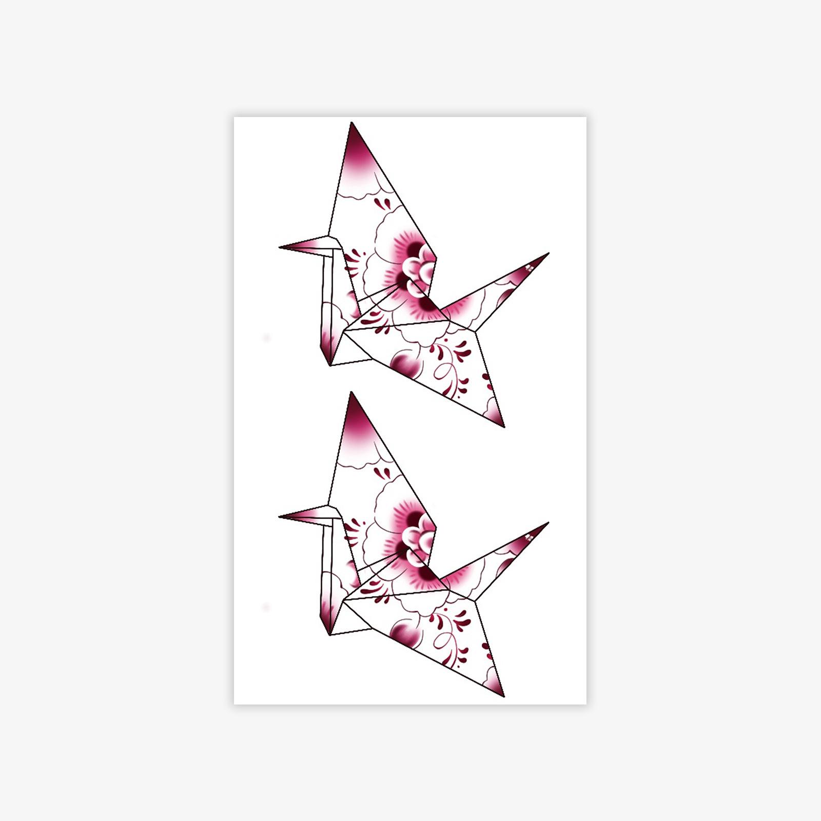 

Small Fresh Geometric Totem Pattern Thousand Paper Crane Tattoo Sticker Waterproof And Long-Lasting Personality Aesthetic Tattoo Sticker 9*15