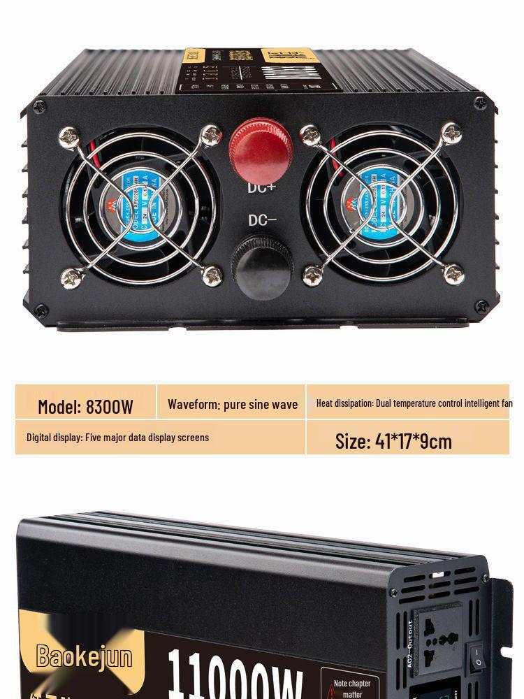 High Power Pure Sine Wave Inverter: 12V/24V Truck To 220V Electric Vehicle, 48V/60V Battery for Home or Car Use.