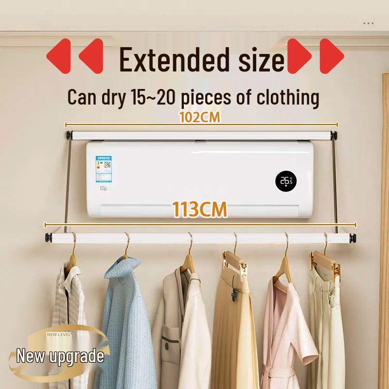 

Foldable No-Drill Air Conditioner Vent Drying Rack for Clothes білий