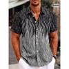 Camicia da Uomo con Fantasia Semplice Stampa 3D Camicia Bottoni Camicia Casual Camicia Estiva Manica Corta Abbigliamento Quotidiano per Vacanze