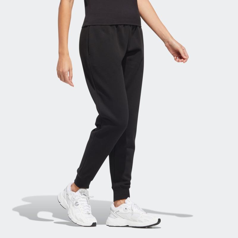Adidas Originals Trefoil Logo Print Solid Color Cuffed Sports Pants Women Bottoms Black HI4908