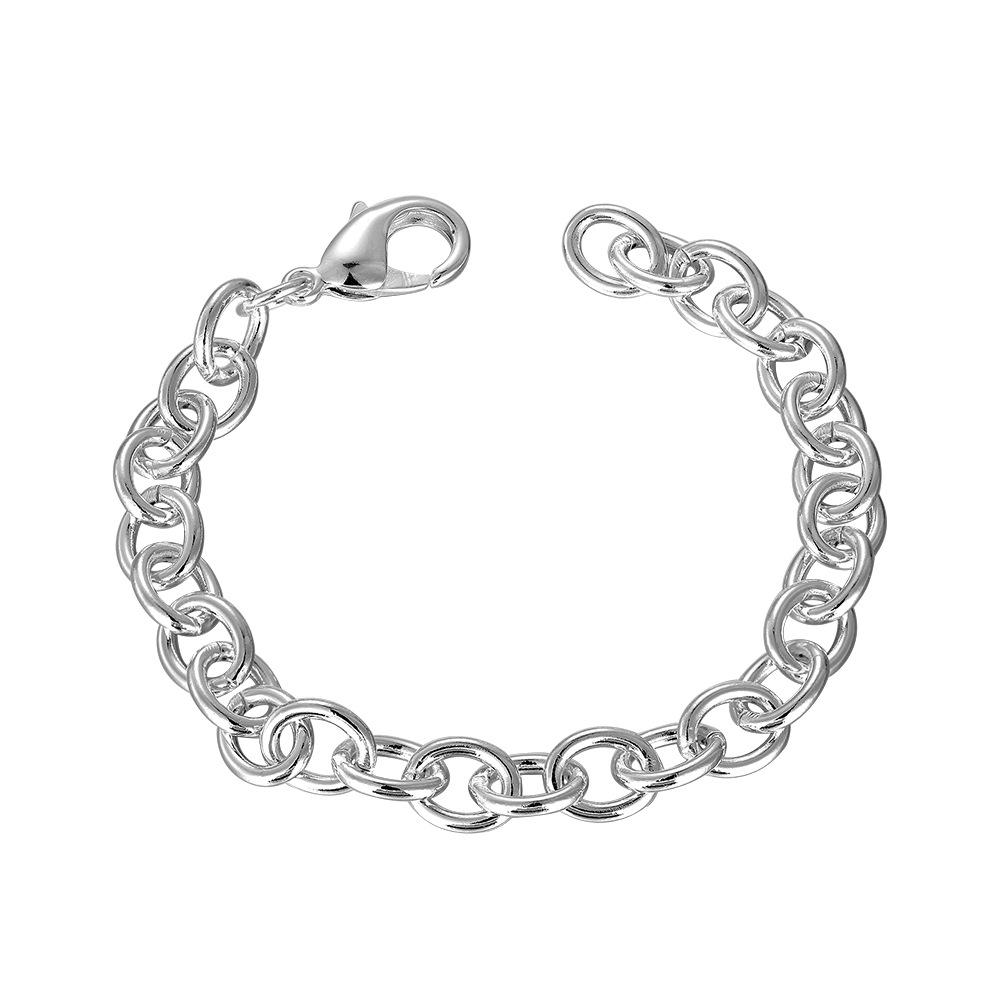 

Silver Plated Snap Bracelet Trendy Unisex Jewelry for Men and Women Stylish Accessory білий