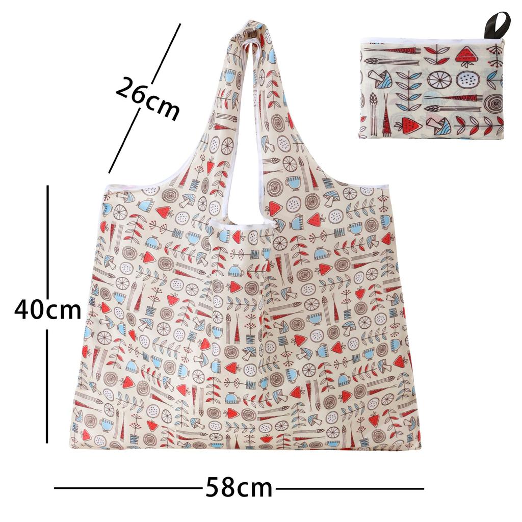 Borsa della spesa pieghevole Borsa della spesa da viaggio riutilizzabile Borsa ecologica con una spalla per viaggio Borsa tote con stampa di cactus dei cartoni animati