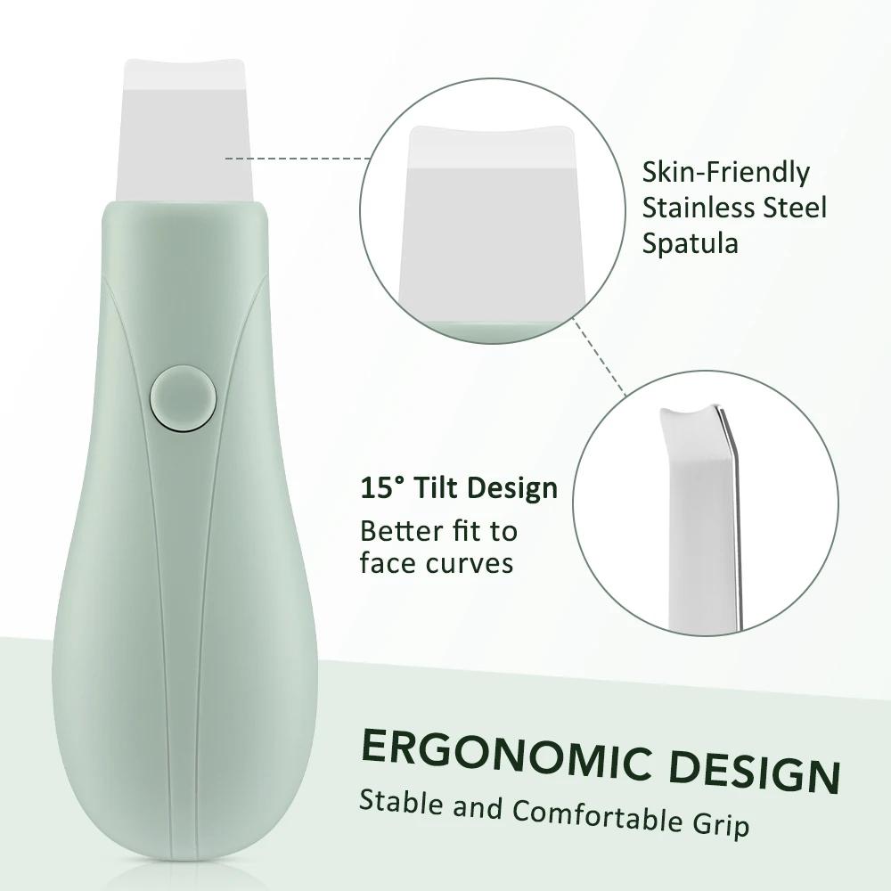 Mini Skin Scrubber Portable Vibration Skin Lifting Massager Face Spatula Blackhead Remover Facial Deep Cleansing