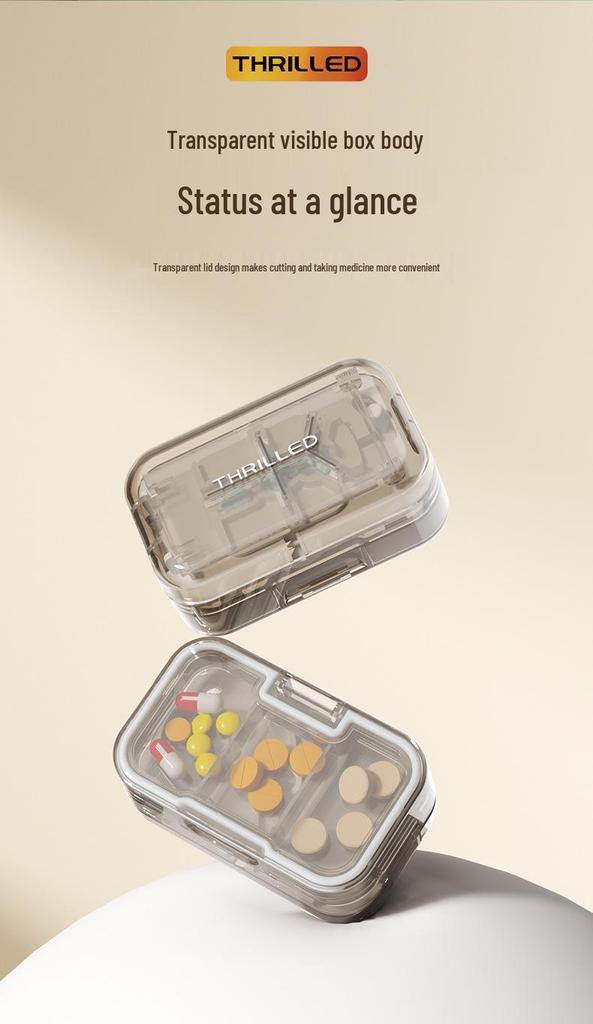Multi-function Portable Pill Cutter and Splitter with Dual-division Pill Box