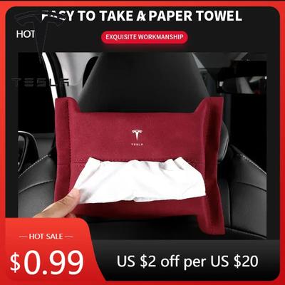 Car Sticker Tesla Car Tissue Box Holder Sun Visor Seat Back Car Accessories for Tesla Model 3 S X Y 2022 Style Roadster Invader