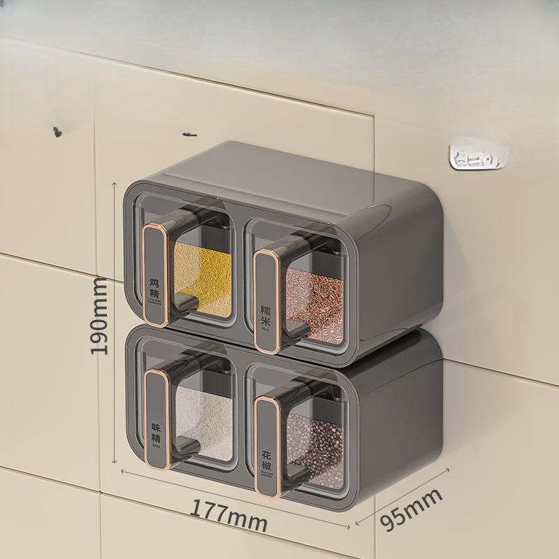 Nástěnná krabička na koření kuchyňská sůl MSG Nástěnná krabička na koření pro domácnost Sada závěsných nádob na koření