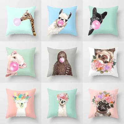 Cartoon Tier Einhorn Dekoration Kissenbezug Kissenbezug Zuhause Giraffe Sofa Auto Lama Alpaka Party