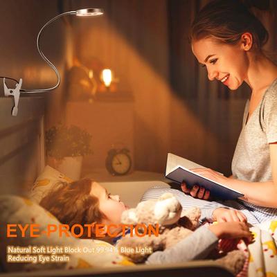 LED Leselampen 360° flexibler Schwanenhals Dimmbare Tischlampe Clip On Innen Schlafzimmer Augenschutz Schreibtischleuchte Buchklemmenlampe