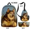 Classico Novità Strano Divertente Cool Husky Stampa 3D 3pz/Set alunno Zaini Scolastici Zaino per Viaggio per Laptop Borsa da Petto Astuccio