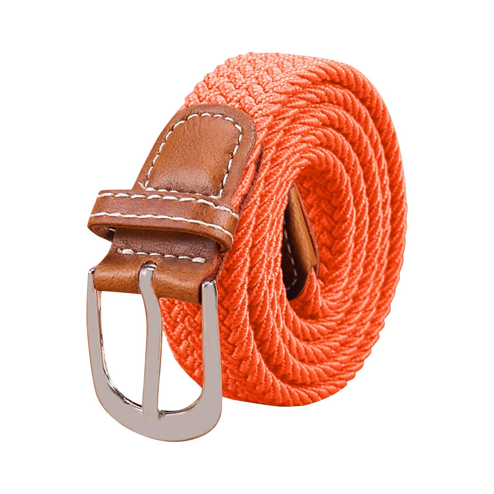 

Женский парусиновый ремень с пряжкой, повседневный модный кожаный ремень с жемчугом, джинсовый брючный ремень оранжевый