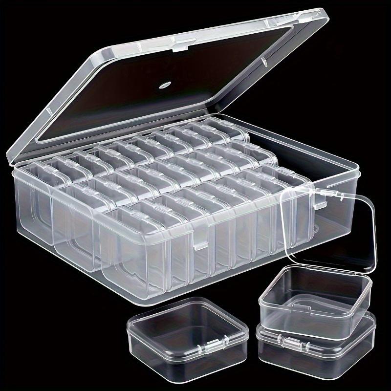 

Bead Organizer Box 30Pcs Small Clear Plastic Bead Storage Containers with Hinged Lid for Storage of Small Items Crafts Jewelry
