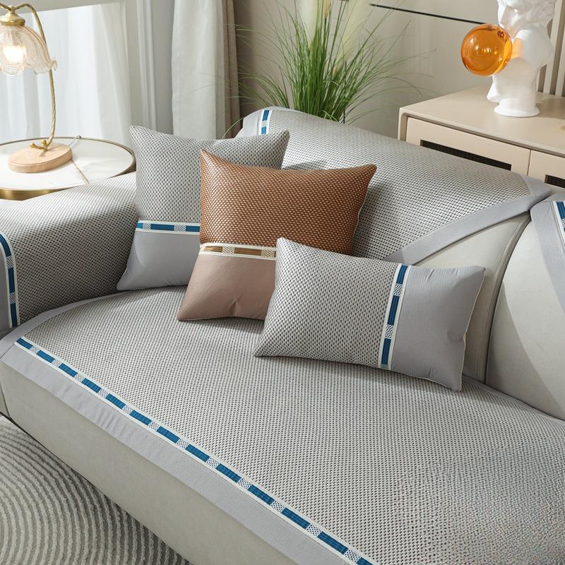 

Охлаждающая подушка для дивана из ротанга, летняя ледяная подушка, шелковый летний коврик, подушка, нескользящий кожаный чехол для дивана, летний тканевый чехол 50*50cm