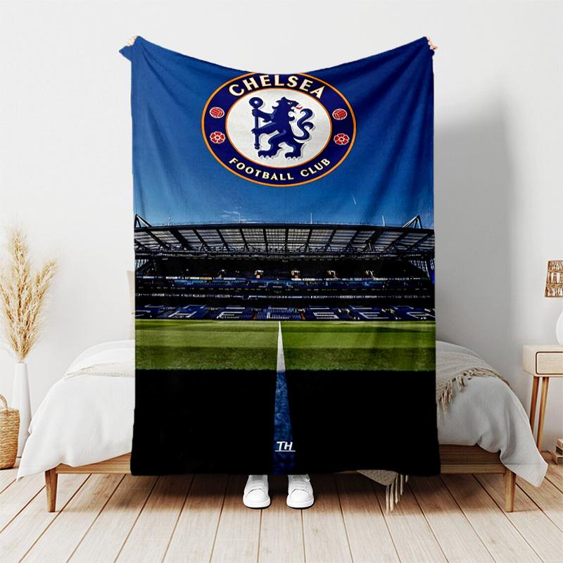 1pc Blanket - Chelsea FC Logo Print Design, Lightweight Blanket for Sofa, Bed- Soft &Warm, Gift for All Seasons