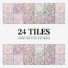 24 European Mandala Flower Tile Stickers: Waterproof, Self-Adhesive PVC for Kitchen & Bathroom Walls