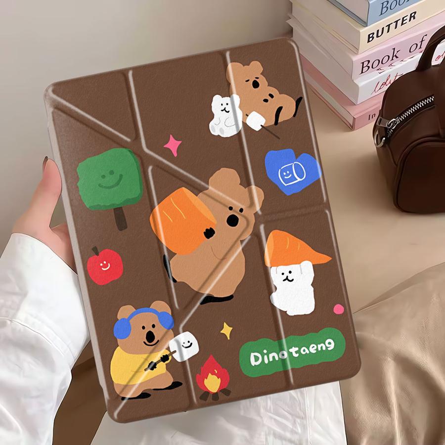 Little Bear Cute Holder Cover Tablet Case For iPad Air 4 5 M3 M2 1 2 M4 11inch Mini 6 7 Pro 11th 10th 9th 8th 7th 12.9inch Pro