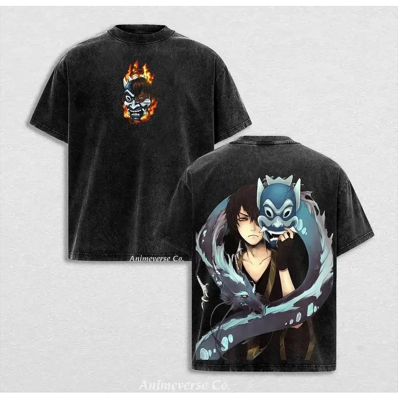 

Anime Avatar The Last Airbender Zuko Printed Tee Men Women Clothing Washed Cotton T-shirt Vintage Casual T Shirt Harajuku Tshirt XXL чорний