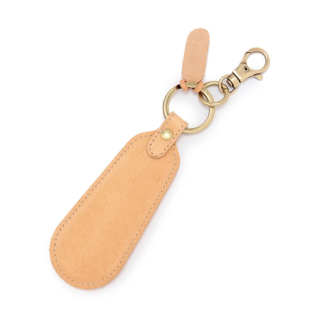 Shoehorn Shoehorn Keychain Leather Genuine Leather Cowhide Unisex Tarnished Brown Brown [IL BISONTE] Women's Men's