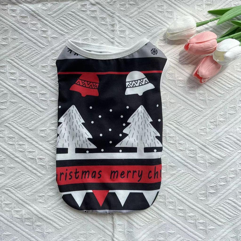 Summer Christmas Vest Pet Dog Dog Cat Thin Breathable Teddy Bigbear Small Dog Pet Clothing