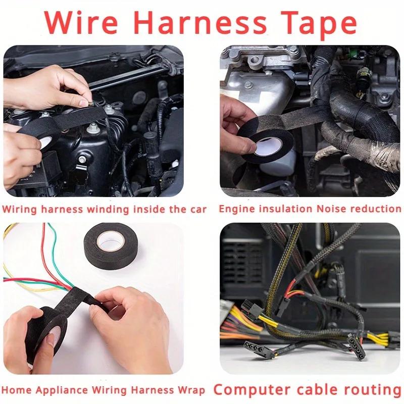 1 Stück Breite 9/15/19/25/32MM Länge 15M Hitzebeständiges Klebeband aus Stoff für Auto Auto Kabelbaum Kabelschutz