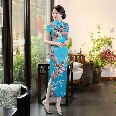 Women's Suit Dress Mid-length Dress Performance Dress Chinese Style Cheongsam Vintage Tang Suit