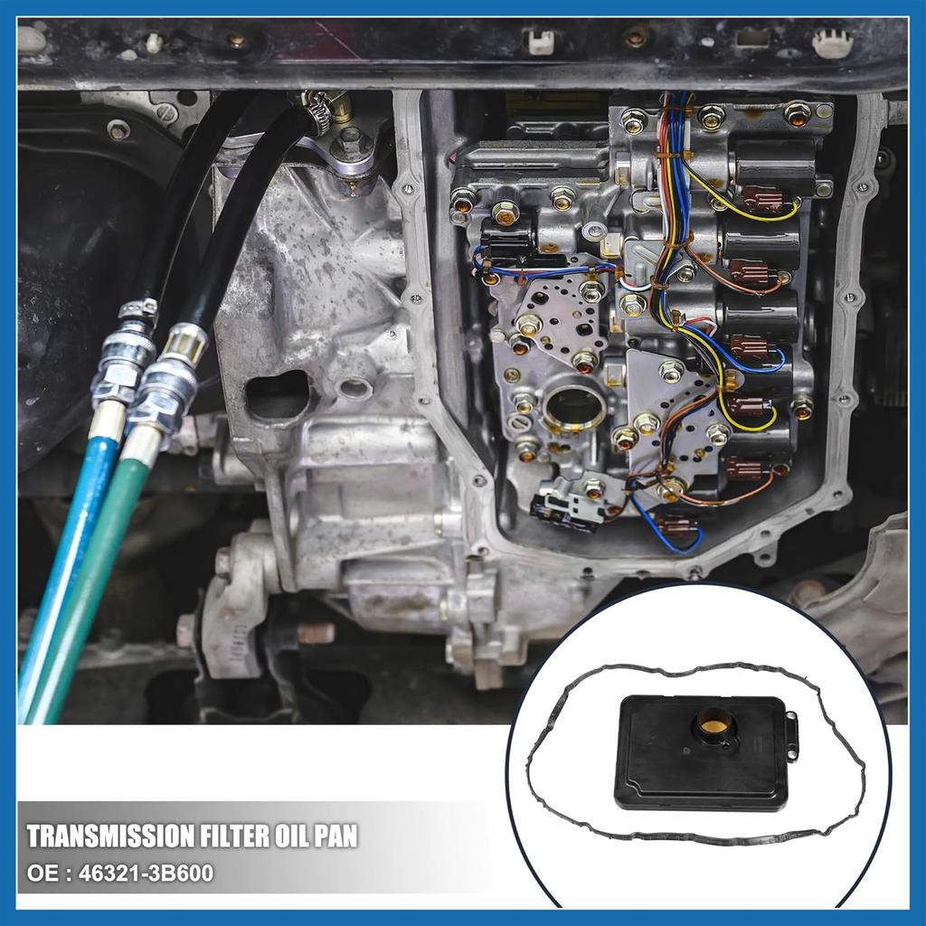 46321-3B600 463213B600 Car Transmission Filter Oil Pan Gasket Set for Hyundai Accent 2012-2017 for Hyundai Elantra 2011-2016 Plastic Black Item