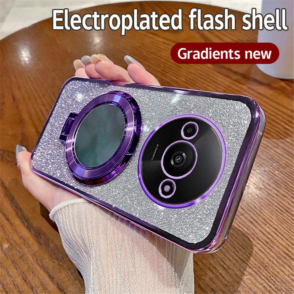 

Магнитный чехол Redmi A3 с гальваническим покрытием, блестящий, зеркальный, с подставкой-держателем, чехол для Xiaomi Redmi 13C 12 12C 10 10C 10A 9 9C 9A A1 Plus Redmi 9C