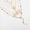 Y-Shaped Colorful Crystal Necklace Set Pearl Bohemian Style Necklace Fashion Gold Jewelry  Vacation