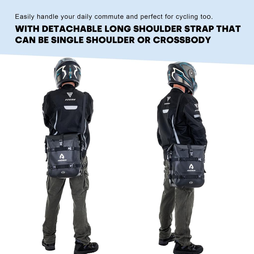 ARMOURAIN Waterproof Motorcycle Seat Side Caban Dry Tool Guard Bar Bag Bag, 15L, Bag, Bag, Bag, (TPU Black, 15L)