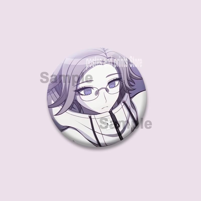 Anime Game Series The Hundred Line Last Defense Academy Badge Cartoon Round Brooch Pins on Backpack Hat Accessories Jewelry Gift