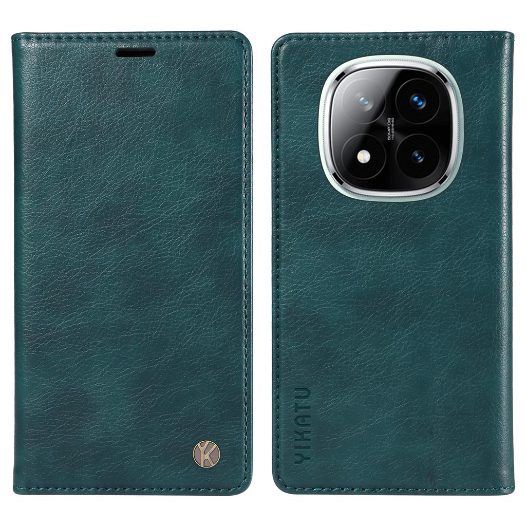 YIKATU YK-006 For Xiaomi Redmi Note 14 Pro+ 5G/Note 14 Pro 5G/Poco X7 5G Wallet Case Litchi Grain Leather Phone Cover