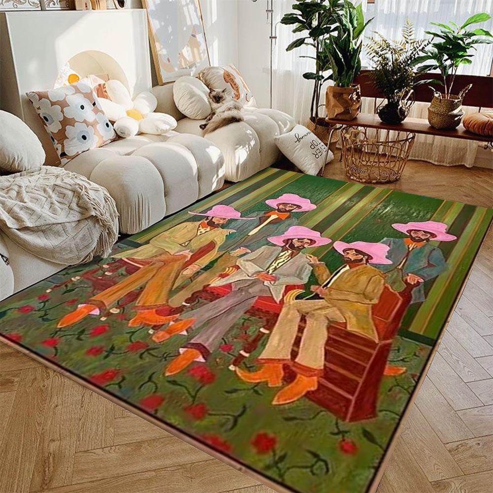 Art Retro Abstract Crystal Pile Carpet Living Room Bedroom Soft Comfortable Carpet Sofa Floor Mat Home Living Room Decoration 40x60cm