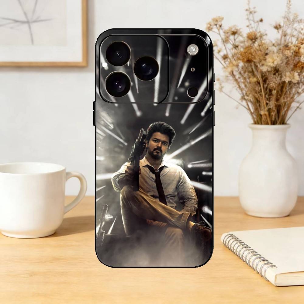 Thalapathy Vijay India Phone Case For iPhone 17,16,15,14,13,12,11 Plus,Pro,Max,Mini Silicone Black Soft Cover