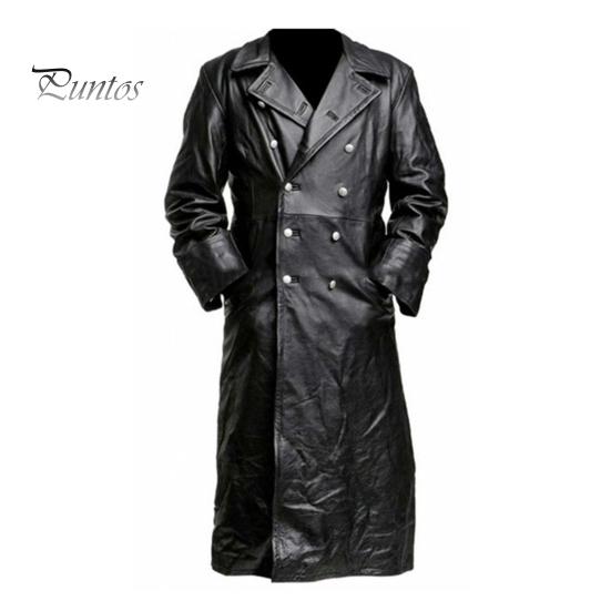 

Мужская куртка с лацканами, длинный рукав, двубортная куртка из искусственной кожи с карманами, однотонная, средней длины, верхняя одежда M чёрный