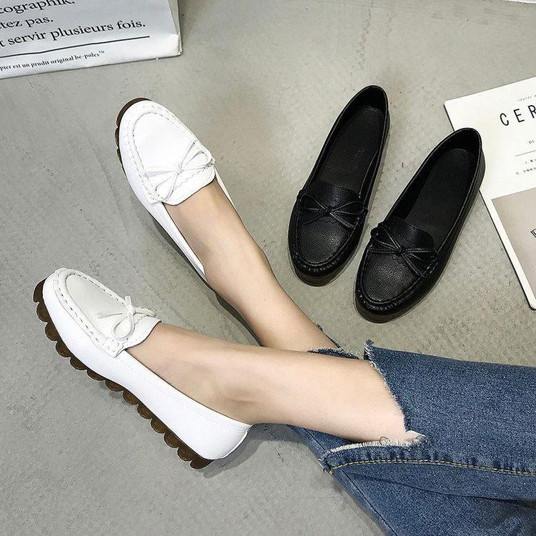 Genuine Leather Flats Casual Slip On Loafers Woman Shoes Comfortable Soft Bottom Flat Shoes Vintage Style Woman Footwearhj76