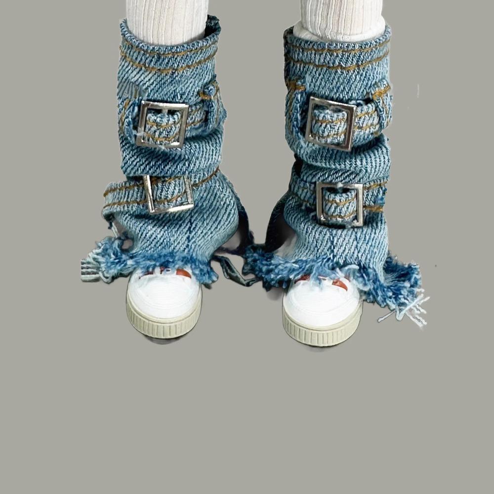 1/6 Roztrhané tričko Džínové šortky Kalhoty Vesta Kryt nohou Oblečení Modelová postava 12'' TBL JO Worldbox Akční figurka ženského vojáka Tělo