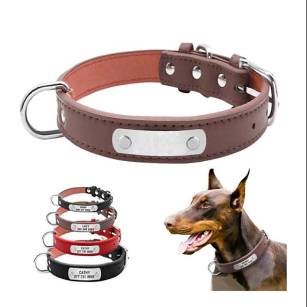 Dog Collar Adjustable Anti-lost Solid PU Puppy Kitten Collar Necklace For Small Medium Large Dogs Puppys Cats Pet Supplies