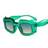 32043 Retro Candy Color Square Sunglasses for Women Steampunk Irregular Sun Glasses UV400 Men Trending Gradient Shades