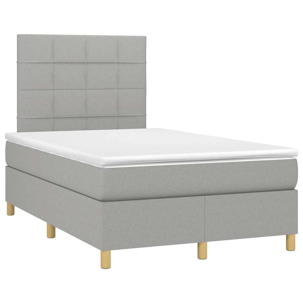 Vidaxl Kontinentalbett Mit Matratze, Hellgrau, 120x190cm, Stoff