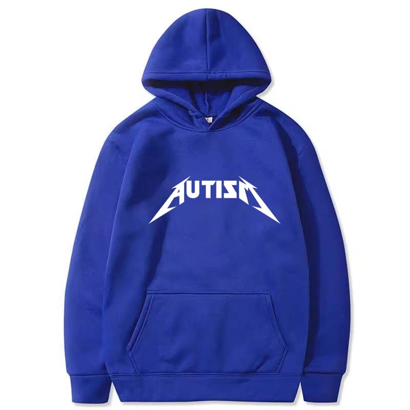 Autismus Metal Rock Meme Hoodie Top Herren Damen Mode Hip Hop Fleece Hoodie Übergroßer Pullover Winter Sport Sweatshirt für Herren