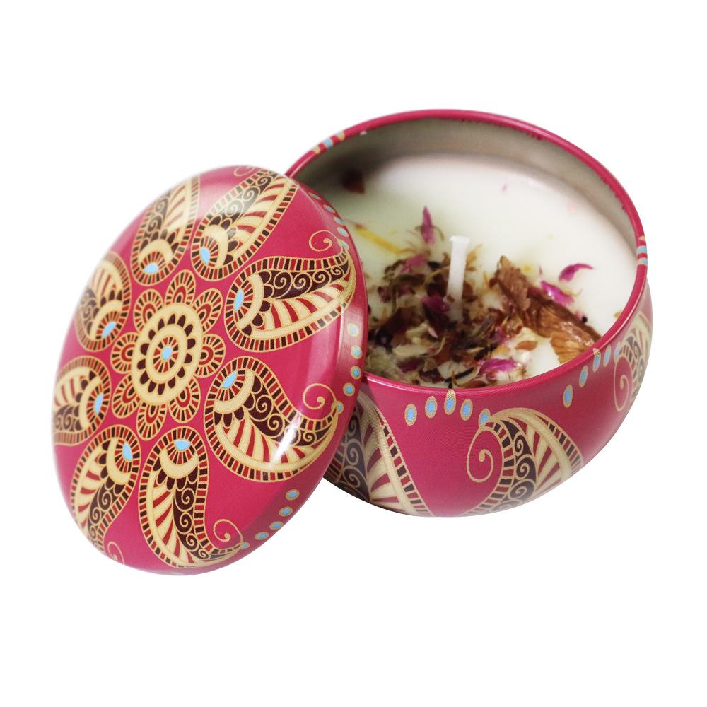 Six-Piece Soy Aromatherapy Candle Set - Long-Lasting Indoor Fragrance with Dried Flowers